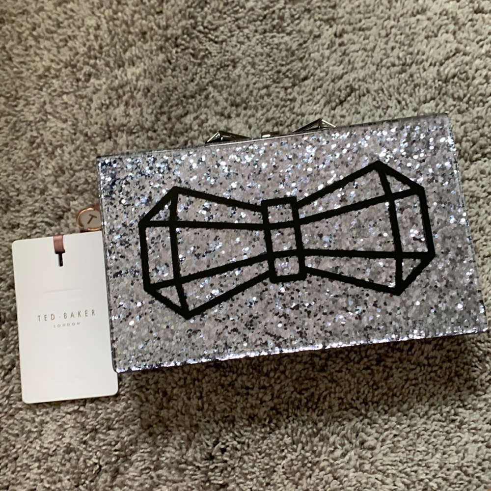 Ted Baker Silver Glitter Clutch